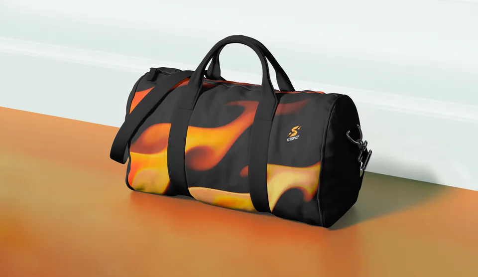 Flash Fit black and orange branded gym bag