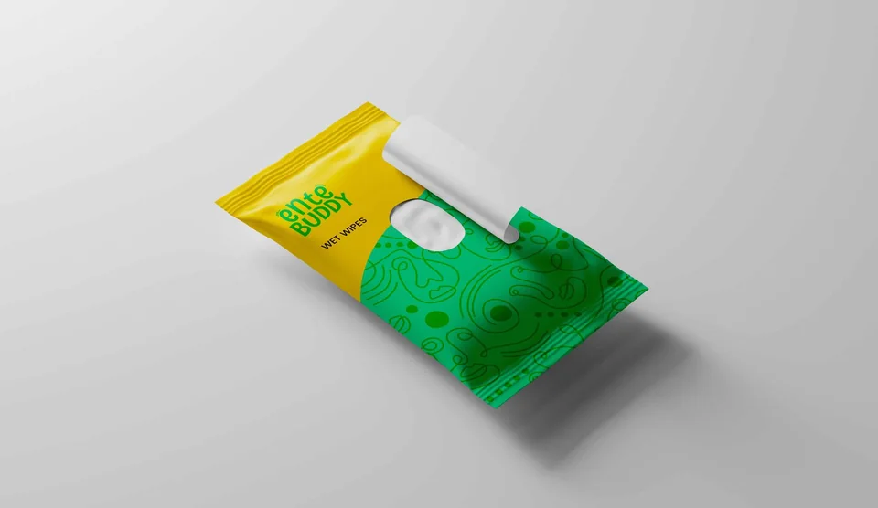 Ente Buddy wet wipes packaging